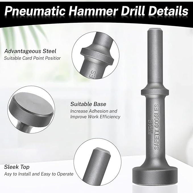 Smoothing Air Hammer Bits Tool, 31982 Chrome Molybdenum Steel Pneumatic Chisel, 0.4" Shank Air Hammer Attachments to Remove Rusted Bolts, Nuts Automotive Suspension Parts, Heavy Duty Metalwork