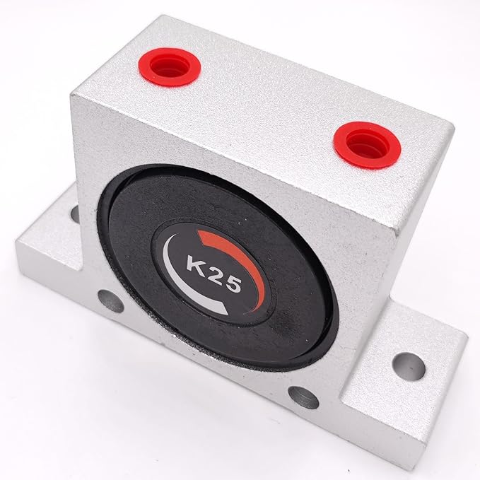 (Pack of 4) K 1/4'' K25 Thread Pneumatic Vibrator Power Concrete Vibrator Ball Type Aluminum Alloy Air Turbine Oscillator with Silencer