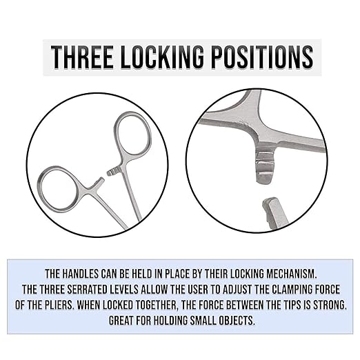 SURGICAL ONLINE 2-Piece Curved & Straight 7" Hemostat Set - Stainless Steel Locking Tweezer Clamps - Ideal Hemostats for Nurses, Fishing Forceps, Crafts and Hobby