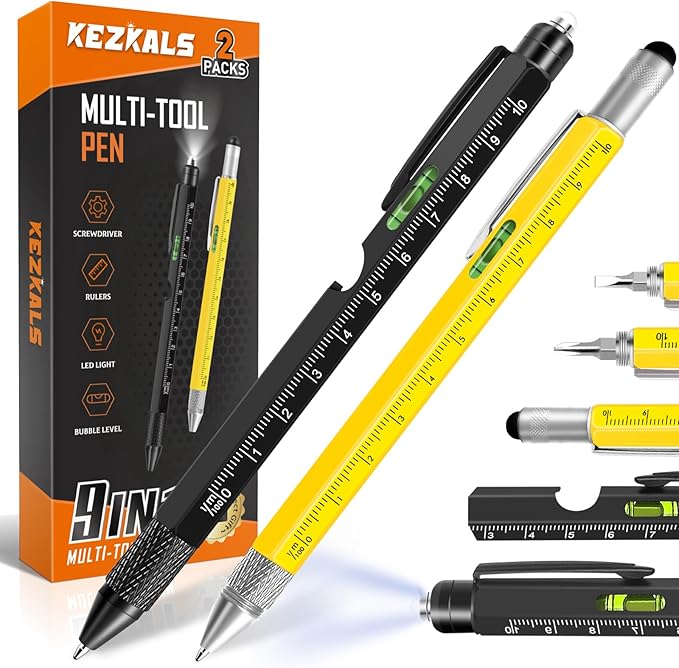 KEZKALS Valentines Day Gifts for Him, 9 in 1 Multitool Pen Set Gifts for Men, Mens Valentines Day Gifts for Boyfriend Husband, Anniversary Birthday Gifts for Men, Cool Gadgets for Mens
