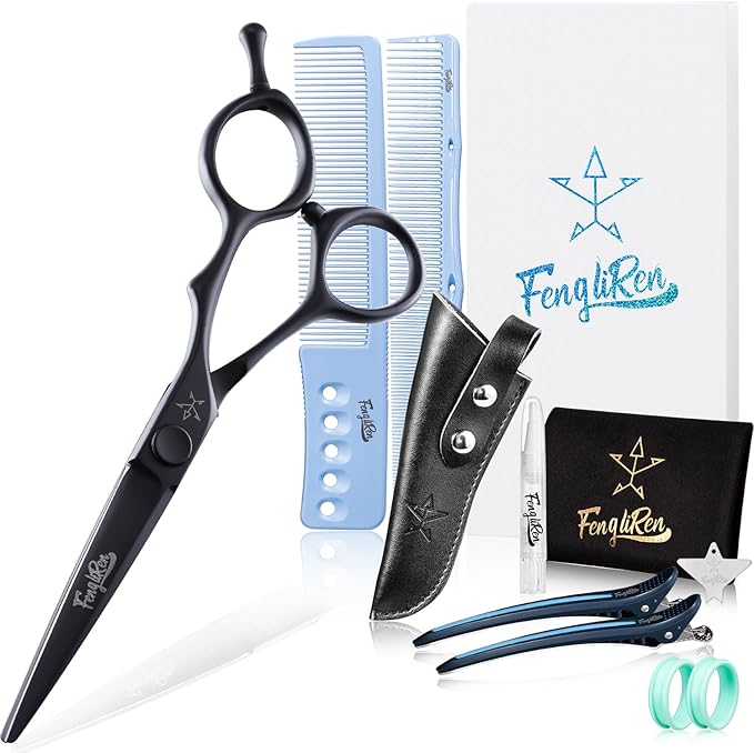 High-end Professional Extremely Very Sharp Barber Hair Cutting Scissors Hairdresser Shears For Hair 5.5 Inch Haircut Scissor Made Of Stainless Steel For Hairdressing Salon and Home Use