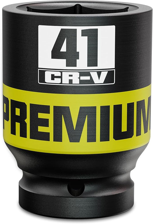 1" Drive 6 Point Impact Socket, 41mm Deep Socket, Metric, CR-V, Automotive Maintenance Machinery Manufacturing