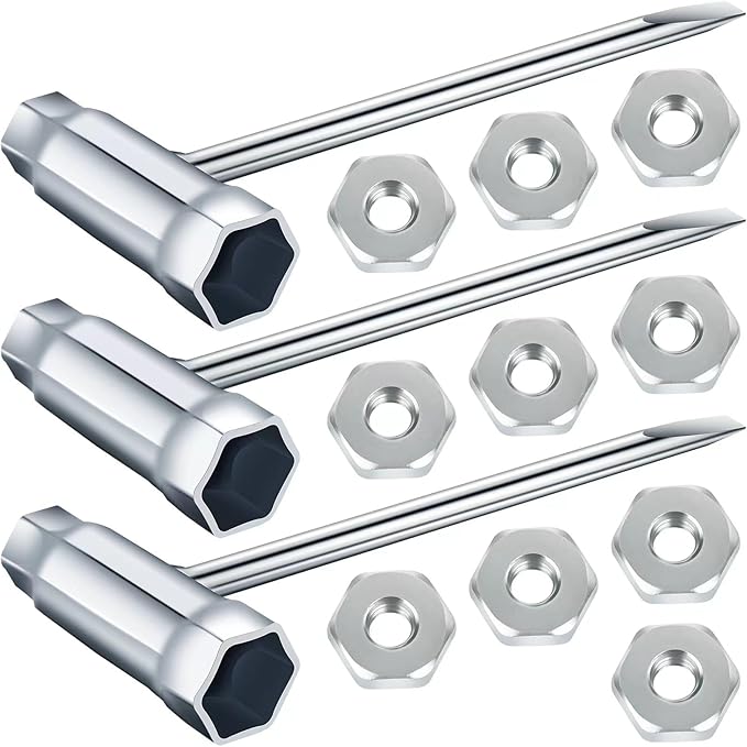 MetVot 3PCS 13 x 19 mm Chainsaw Wrench with 10 PCS Sprocket Cover Bar Nut Replacement for Stihl Chainsaw Replacement Bar Nut for Stihl