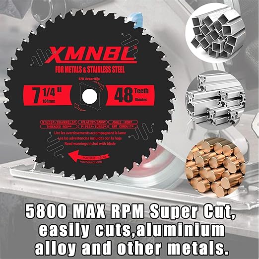 7 1/4 Inch Metal and Stainless Steel Cutting Circular Saw Blade,Replacement for Steel Demon D0748CF 7 1/4 Metal Cut Saw Blade,2 Pack