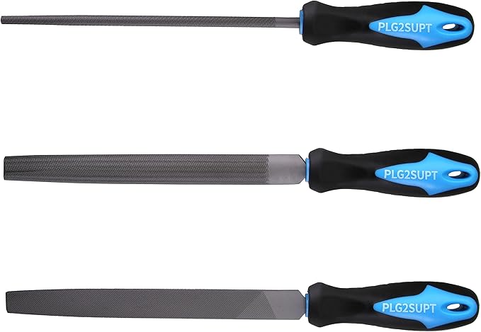 Plg2Sup 9PCs Metal File Set, Metal Files for Steel, 6 Needle Files and 3 Matal Files with Portable Bag