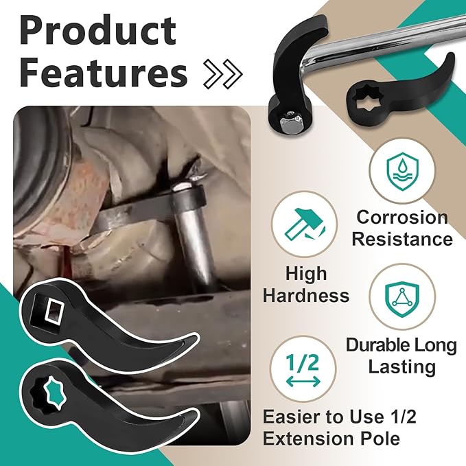 2 Pcs Pry Bar Wrench Adaptor Head - 2 Style Crowbar Adapter Head Tools Fits 1/2" Drive Ratchets, Half Shaft Removal Car Repairing Tools for Tight Spaces