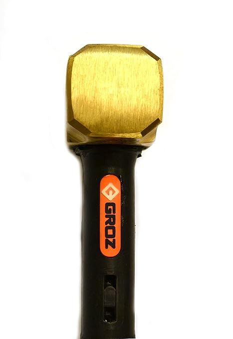 Groz 34702 12" Indestructible Brass Striking Hammer, 4 lb