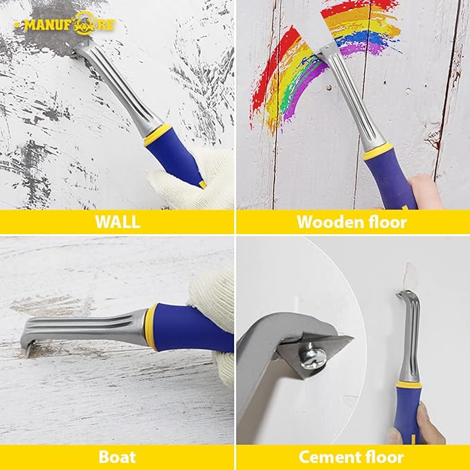 MANUFORE Paint Scraper with 2 Inch Double-edged Tungsten Steel Carbide Scraper for removing paint, glue, grout