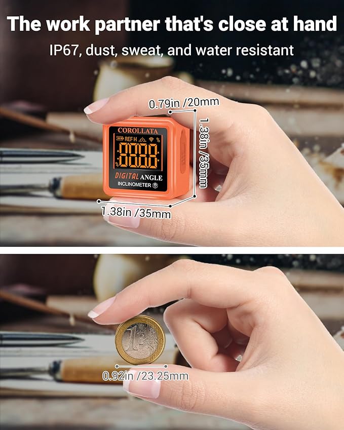 Mini Digital Angle Finder Gauge - Magnetic Torpedo Level Tool with LCD Display Precision Protractor for Table Saw, Miter竊똏ipes, Inclinometer Pocket Wood Working Measuring