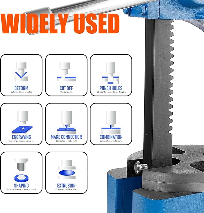1 Ton Arbor presses, Manual Arbor Press, 5.5 Inch Max Height, Manual Press is Suitable for Punching, Bending, Stretching and Forming Tasks in Workshops and Garages (1T blue)