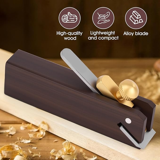 Mini Wood Planer, 3 inch Wood Hand Planer Ebony Woodworking Plane for Planing Smoothing Flat Bottom Trimming Perfect for Carpenter DIY Cutting Tool for Woodworking