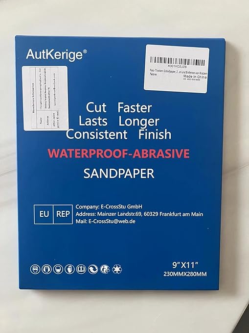 Wet Dry Sandpaper, 9 x 11 Inch Assorted Grit Sanding Sheets (400/600/800), 15PCS Premium Silicon Carbide Sand Paper for Wood Metal Ceramic or Auto Polishing and Scratches Removing