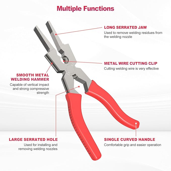 Welding Mig Pliers, 8" Welidng Pliers with Ergonomic Handle, Multi-Functional High Carborn Steel Tool for Welding and Electrical