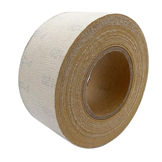 120 Grit Hook and Loop Sandpaper Roll, 2-3/4" X 20 Yard Aluminium Oxide Hook-and-Loop Backed Sand Paper Emery Cloth for Wood Furniture Finishing Metal Sanding Polishing and Woodworking