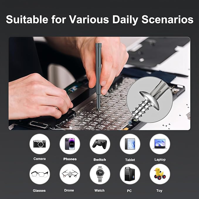 44 in 1 Small Magnetic Precision Screwdriver Set with Pop-up Case, 360째 Spin Handle DYI Mini Multifunction Screwdriver Bit Kit, Repair Tool Kit for Electronics/Laptop/Macbook/PC/Watch/Eyeglass
