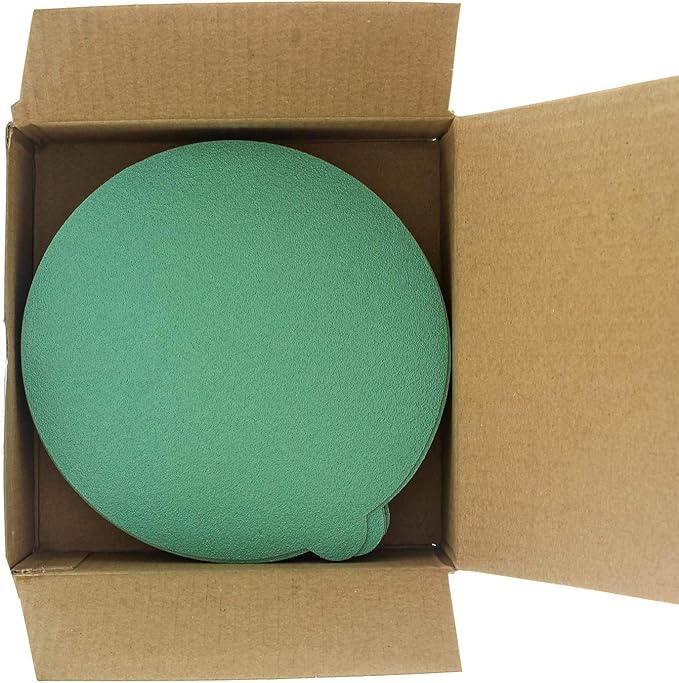 Dura-Gold Premium 5" Green Film PSA Sanding Discs - 120 Grit (Box of 50) - Film Back Self Adhesive Stickyback Sandpaper Discs for DA Sanders, Fast Cut Abrasive - Sand Automotive Paint Woodworking Wood