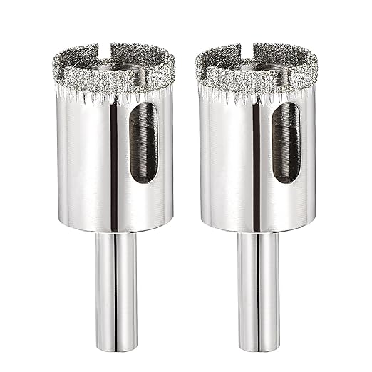 PATIKIL 2pcs 7/8" (22mm) Diamond Hole Saw, Glass Diamond Hole Cutters Hollow Core Drill Bits for Fiberglass, Tile, Porcelain, Ceramic