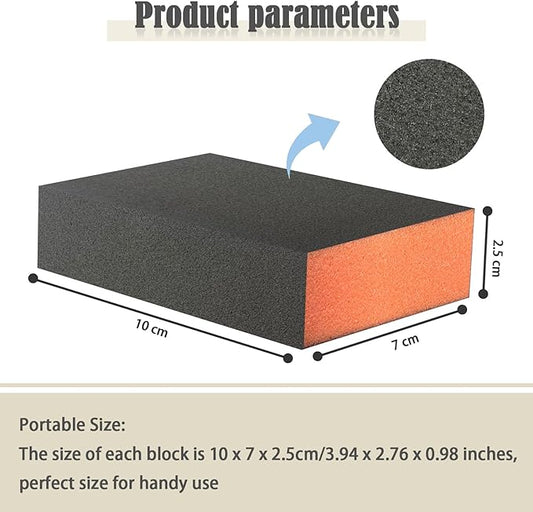 Sanding Sponge, 400 Grit Assortment Sanding Block, Wet and Dry Dual-use Sander Sponges for Drywall Metal, Sandpaper Sponge for Wood, Washable and Reusable