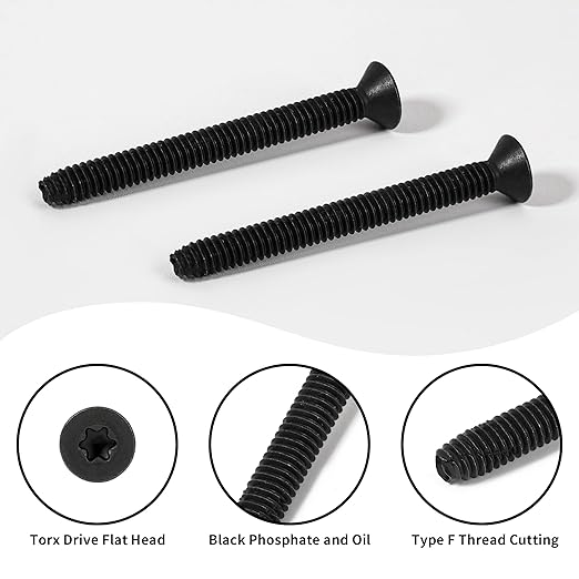 5/16-18 x 2-1/2" Trailer Deck Screws (100 Pack) | T40 Torx Star Drive for Wood to Metal | Flat Head, Self Tapping Floorboard Screws