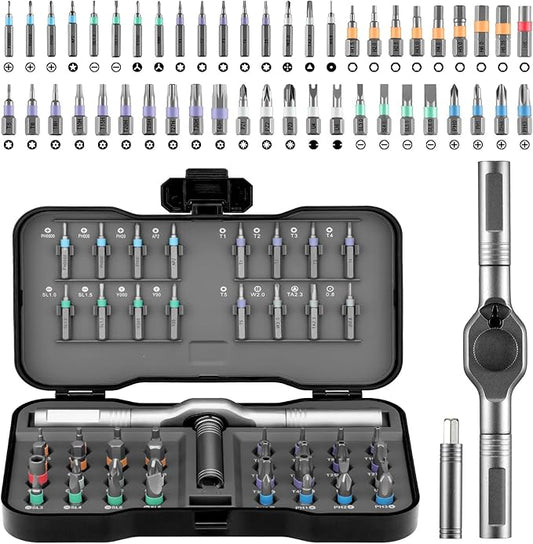 Magnetic Screwdriver Set,50 In 1 Ratchet Screwdriver Kit,Precision Screw Drive Torx Bit with Handle,Multi Tool Gift for Glasses Repair,Watch,Tech Lovers,Bike,Electronics,Home,Phone,Computer,Laptop,Diy