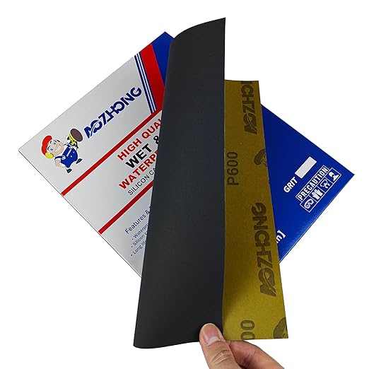 600 Grit Sand Paper, 9 x 11 Inch, 10 Pcs Wet Dry Sandpaper Sheets, Silicon Carbide for Wood, Metal, Automotive Sanding and Polishing, Waterproof and Durable