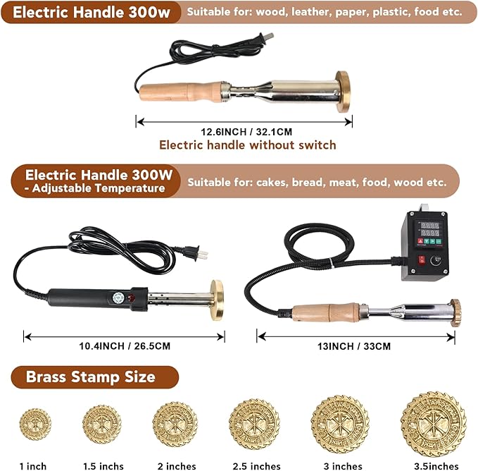 Custom Electric Branding Iron for Wood, Branding Irons Personalized with Stand, Wood Burning Tool Leather Branding Iron, Woodworking Tools for DIY Crafts Handmade Lover Gift(Electric Handle)