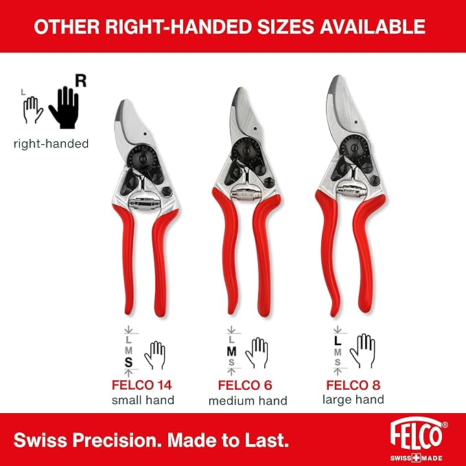 Felco F5 Pruning Shears – 8.9" Swiss-Made Garden Clippers with Revolving Handle | Hand Pruners for Gardening | Garden Tool Cutter with Precision Bypass Blade, Forged Aluminum Body, Replaceable Parts