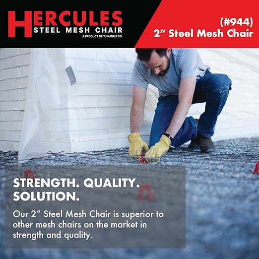 Hercules 2" Steel Mesh Chair - (50 Count) Superior Strength & Quality Concrete Snap Wire Mesh Chair for 6, 8, &10 Ga. Wire (50, 2??Wire/Steel Mesh Chair)