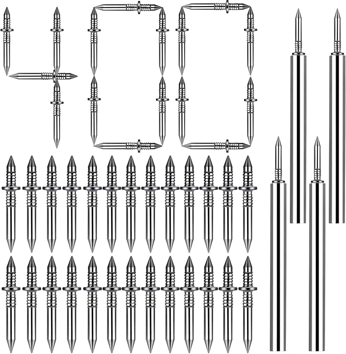 400 Pcs Double Headed Nails and Invisible Screws | Double-Head Skirting Thread Seamless Nail for Baseboard, Trim & Solid Wood