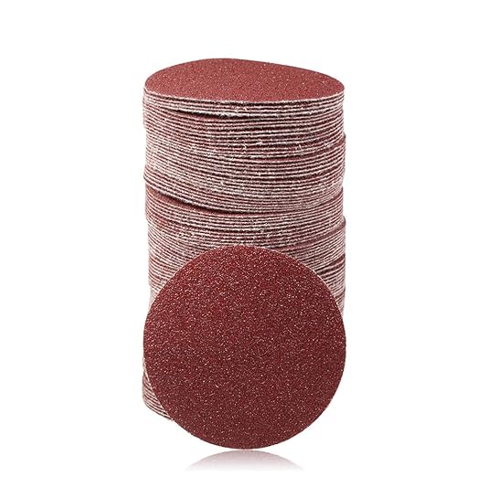 SPEEDWOX 100pcs Sanding Discs 3 Inch Sandpaper 60 Grit Hook and Loop Sanding Discs for Drill Grinder Rotary Tools No Hole
