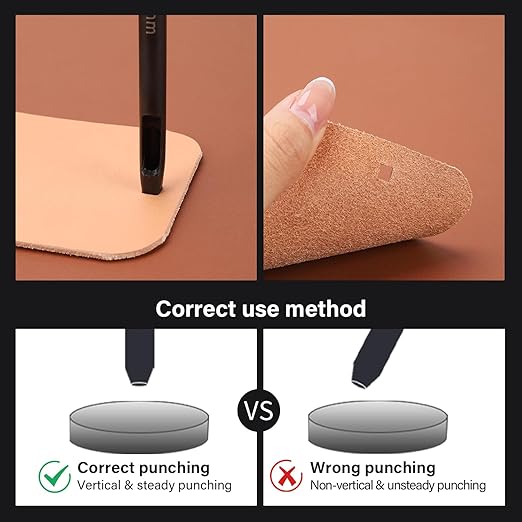 WUTA Square Leather Hole Punch,Steel Hollow Punch Tool Set for Belt,Watch Band,Leather Crafting（12 * 12mm ）