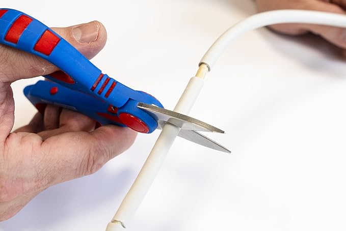 WEICON TOOLS Electrician scissors XL | Mulfifuntional Heavy Duty scissors for cutting, stripping and crimping | Easy all purpose cutting | with protective cover | ideal for copper and aluminium cables
