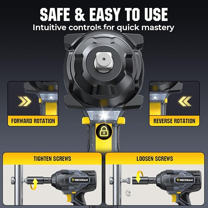 1328Ft-lbs (1800N.m) Impact Wrench Cordless, 1/2" Brushless High Torque Impact Gun, 4-Speed Power Impact Wrenches with 2 X 4000mAh Batteries & Full Accessory Kit for Mechanics/Car Repair
