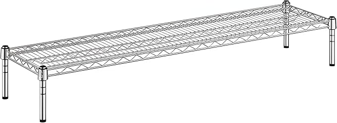 14" x 54" x 8" Chrome Wire Storage Shelf, Dunnage Rack, Commercial 1 Tier Small Shelf
