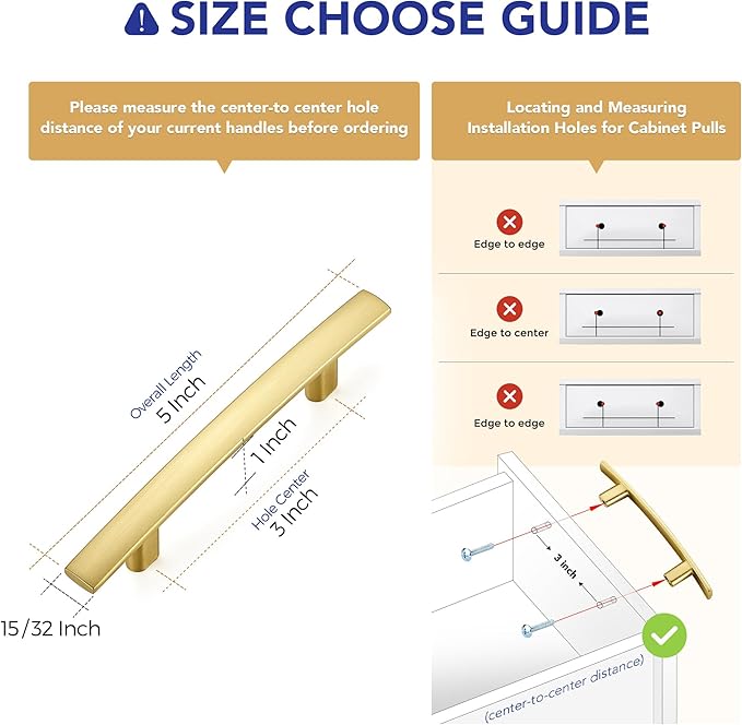 Ravinte 20 Pack | 5-3/16'' Curved Cabinet Pulls Brushed Brass Kitchen Drawer Pulls Arch Cabinet Handles 5-3/16?쒵ength, 3??Hole Center