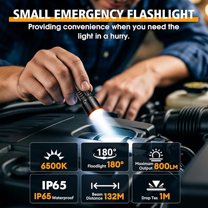 LETMY Small Rechargeable Flashlights Powerful, Zoomable Mini Flashlights High Lumens with Clip, 3 Modes&Memory Function LED Tactical Flashlight, Pocket EDC Flash Lights for Home Camping Emergency Gift