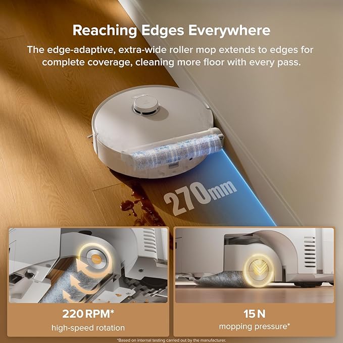 roborock Qrevo Curv 2 Flow Robot Vacuum and Mop, SpiraFlow Real-Time Self-Cleaning Roller Mop, 20,000?츿a, Dual Zero-Tangle System, AI Obstacle Avoidance, Heat-Washes & Dries Mop, Carpet Protection