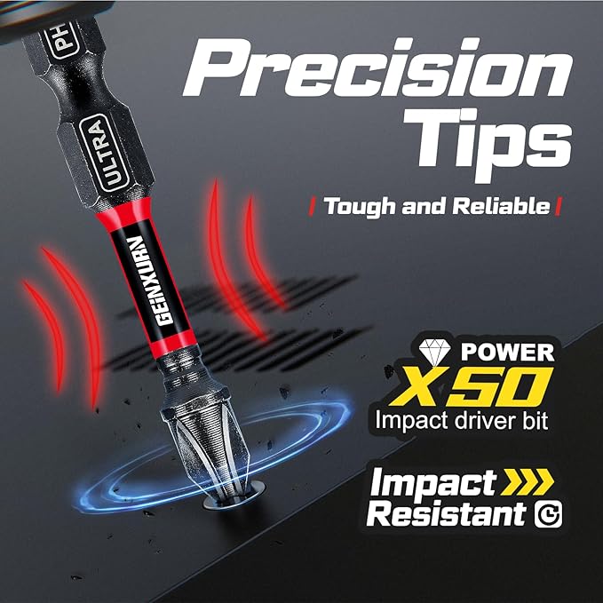 66Pieces Impact Screwdriver Bits Set, Magnetic S2 Steel Phillips/Slotted/Square/Torx/Hex Insert Power Bits Tips with Impact Bit Holder and Impact Nut Driver and Mini Wrench