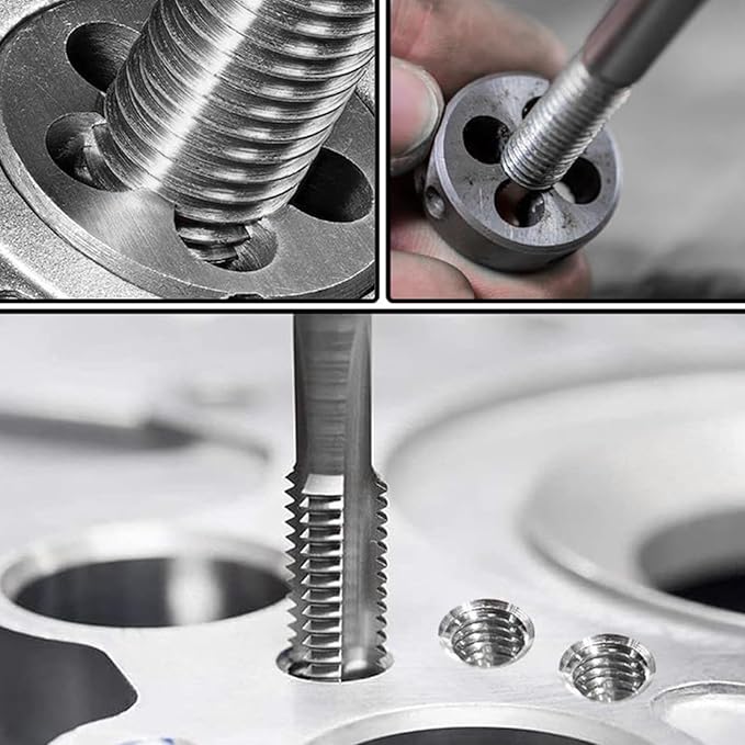HARSKIYER M12 x 1 Metric Tap and Die Set, HSS Machine Thread Tap Die Set, M12 x 1mm Right Hand Thread Tapping Tool