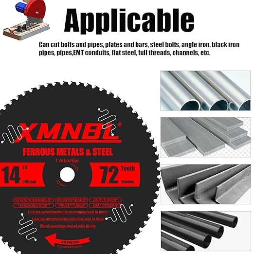 14 Inch Metal Cutting Saw Blade,Replace for Diablo D1472CF 14 Inch Metal Chop Saw Blade,Compatible with Evolution etc 14 Cutting Saw.72T Carbide Saw Blade.Steel Cutting Saw Blade.Longer Life 5X