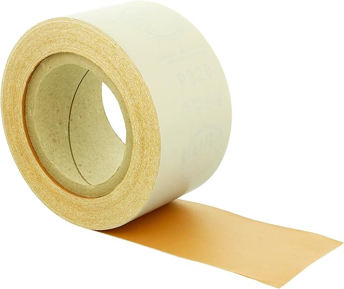 Dura-Gold Premium Gold 320 Grit PSA Longboard Sandpaper, 20 Yard Roll, 2-3/4" Wide, Self Adhesive Stickyback, Woodworking & Automotive Sandpaper Roll, Air File Sand Paper, Auto Sanding Blocks