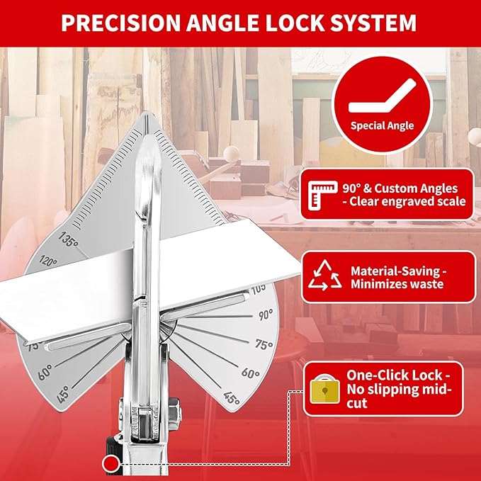 Multi Angle Miter Shear - Upgrade Quarter Round Cutting Tool with 12pcs Replacement Sharp Blades, 45-135째 Adjustable Angle, Trim Cutter Hand Tool for Plastic, Wood Trim Molding (Black Red Handle)