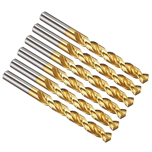 PATIKIL 12mm Drill Bit, M42 8% Cobalt High-Speed Steel Jobber Straight Shank 135° Titanium Nitride (TiN) Coated for Hard Metal Stainless Steel - 6 Pack