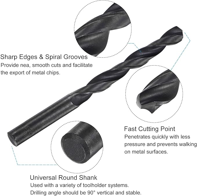 uxcell Tap and Drill Bit Set, 1/4-18 NPT Thread Tap & 7/16" Black Oxide Twist Drill Bit, Straight Flute Tap Tapping Threading Repair Tool Kit