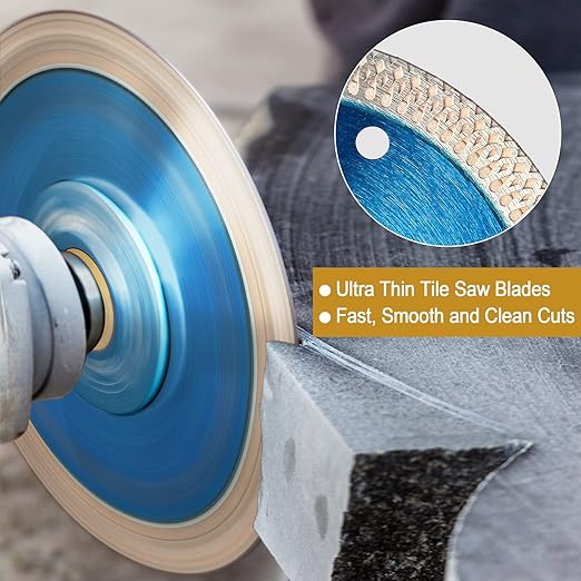 GoYonder 4.5 Inch Super Thin Diamond Saw Blade for Cutting Porcelain Tiles,Granite Marble Ceramics (4.5" -Blue (50 pcs))