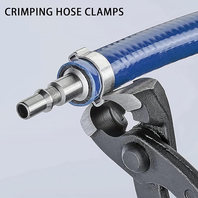 AKIHISA 9 inch Ear Clamp Pliers, Chrome Vanadium Steel Crimper Tool, Nail Remover, Pincer Crimper Tool for Pipe Hose Clamps