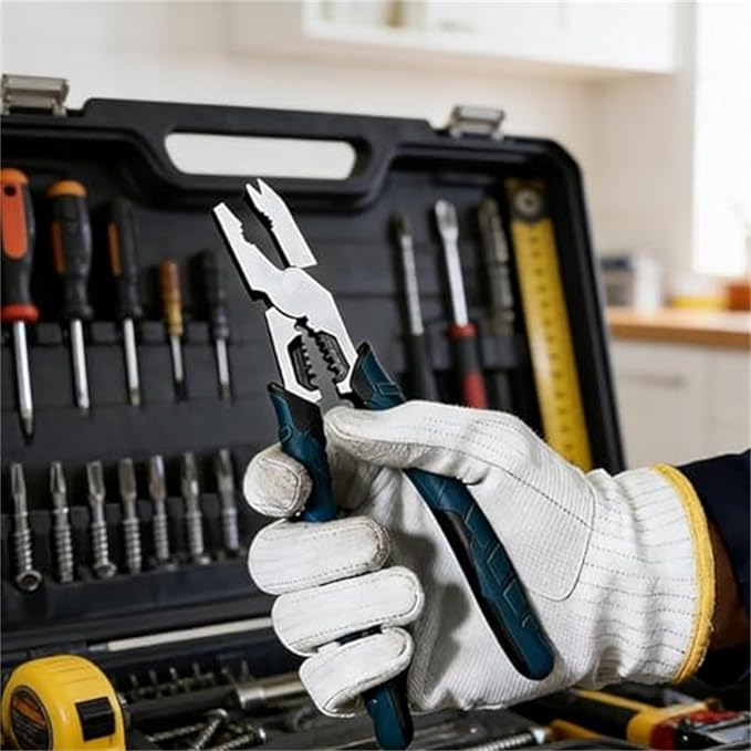 Industrial-Grade Multi-function Cutting Pliers, 9-in-1 Multi-Functional Pliers Nail Puller/Wire Cutter/Stripper/Crimper?봀ompound Action Leverage Design,Professional Cutting Tool for Home Repair (2pcs)