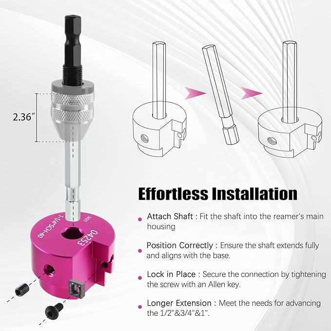 PVC Pipe Reamer Kit 8 PCS 3/4", 1/2", 1", 1-1/4", 1-1/2", 2", 3", 4" for SCH 40 CPVC & ABS Plastic Fittings ??Fits 1/2" Drills with 3/8" Hex Shaft, Durable & Heavyduty for Exhaust, Drain & Water Pipe