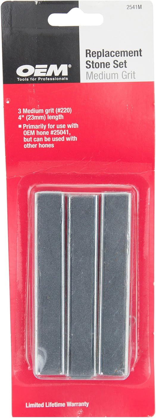OEMTOOLS 2541M 3-Piece, 4 Inch Replacement Stone Set, Medium Grit, Replaces the Stones in Many Popular Cylinder Hones, Creates a Fine Cross Hatch Pattern, Aids in the Lubrication of Piston Rings