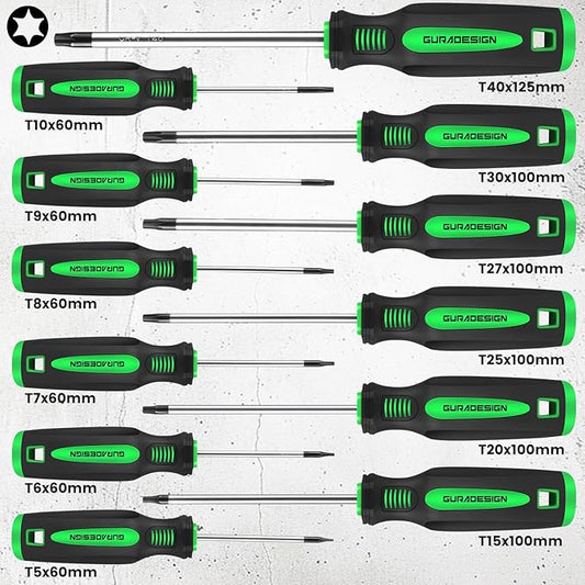 13 Pieces Magnetic Torx Screwdriver Set 竊똖5 -T40 Star Screwdrivers